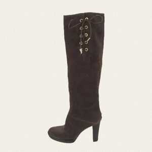 Tod's Suede Knee High Heeled Boots